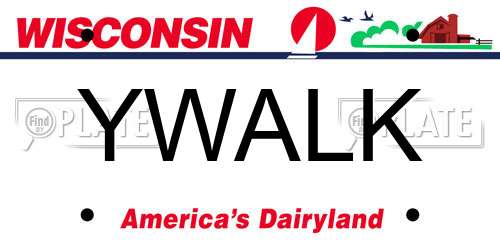 YWALK Wisconsin License Plate