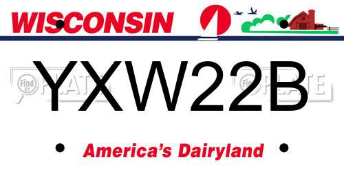 YXW22B Wisconsin License Plate