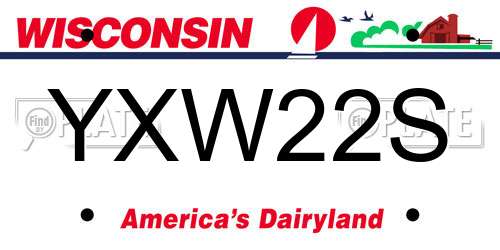 YXW22S Wisconsin License Plate