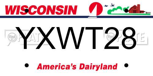 YXWT28 Wisconsin License Plate