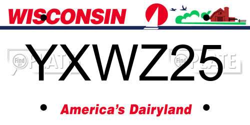 YXWZ25 Wisconsin License Plate