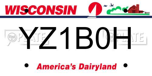 YZ1B0H Wisconsin License Plate