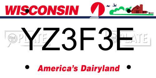 YZ3F3E Wisconsin License Plate
