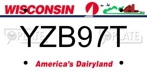 YZB97T Wisconsin License Plate