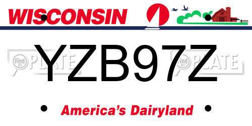 YZB97Z Wisconsin License Plate