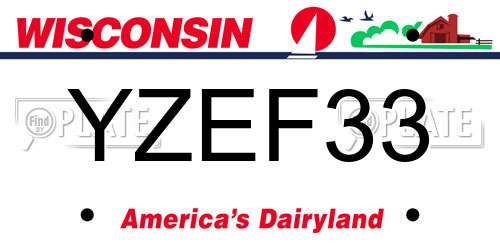 YZEF33 Wisconsin License Plate