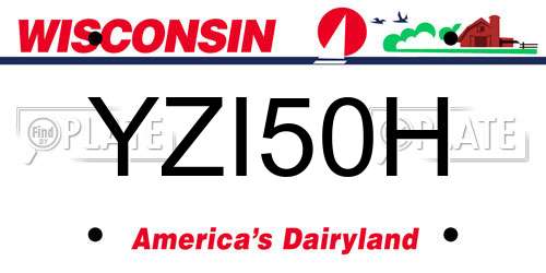 YZI50H Wisconsin License Plate