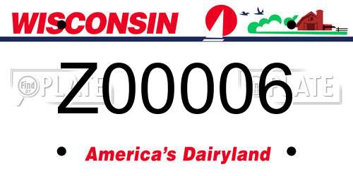 Z00006 Wisconsin License Plate