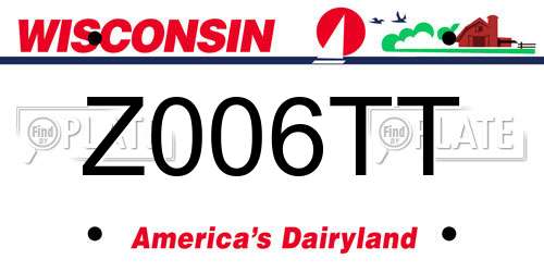 Z006TT Wisconsin License Plate