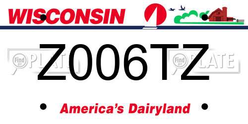 Z006TZ Wisconsin License Plate