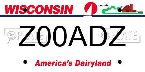 Z00ADZ Wisconsin License Plate
