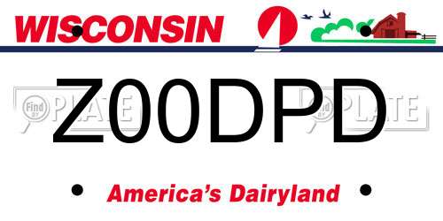 Z00DPD Wisconsin License Plate