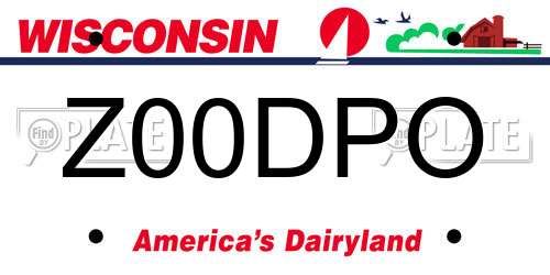 Z00DPO Wisconsin License Plate