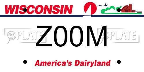 Z00M Wisconsin License Plate