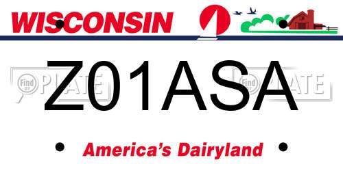 Z01ASA Wisconsin License Plate