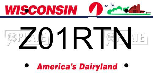 Z01RTN Wisconsin License Plate