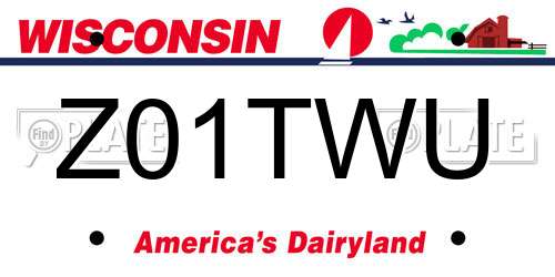 Z01TWU Wisconsin License Plate