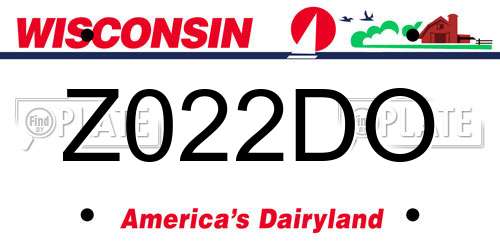 Z022DO Wisconsin License Plate
