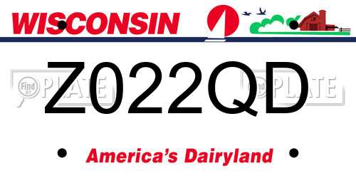 Z022QD Wisconsin License Plate