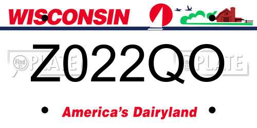 Z022QO Wisconsin License Plate
