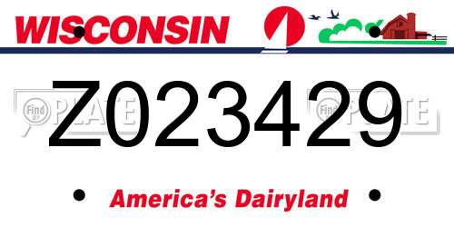 Z023429 Wisconsin License Plate