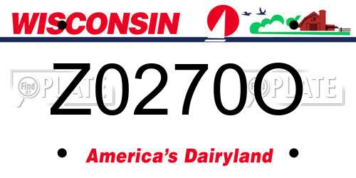 Z0270O Wisconsin License Plate