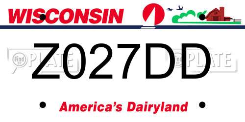 Z027DD Wisconsin License Plate