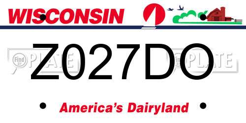 Z027DO Wisconsin License Plate