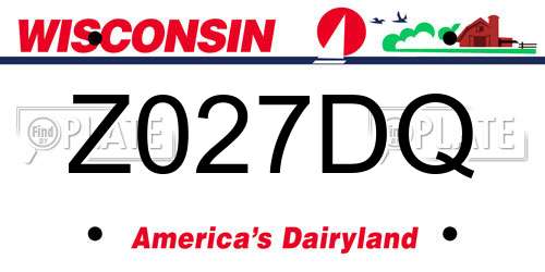 Z027DQ Wisconsin License Plate