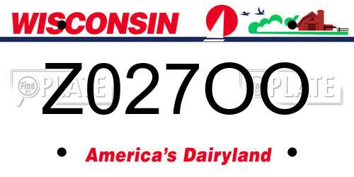 Z027OO Wisconsin License Plate