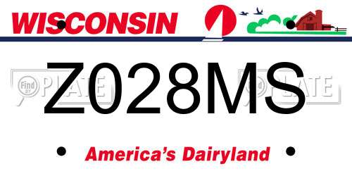 Z028MS Wisconsin License Plate