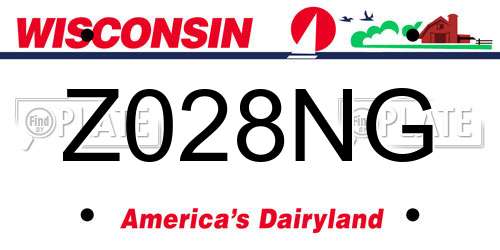 Z028NG Wisconsin License Plate