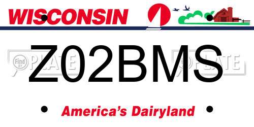 Z02BMS Wisconsin License Plate