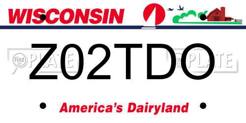 Z02TDO Wisconsin License Plate