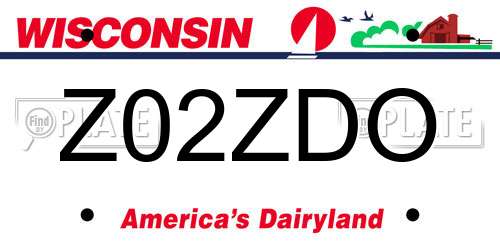 Z02ZDO Wisconsin License Plate