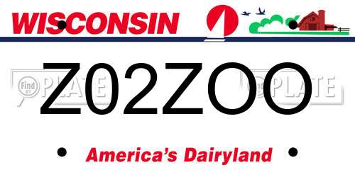 Z02ZOO Wisconsin License Plate