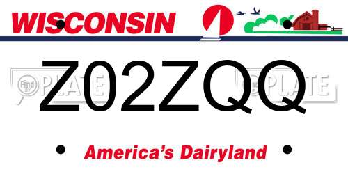 Z02ZQQ Wisconsin License Plate