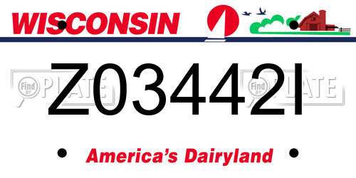 Z03442I Wisconsin License Plate