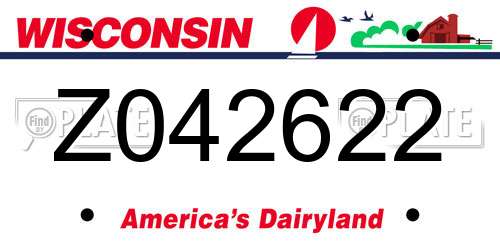 Z042622 Wisconsin License Plate