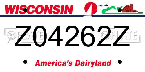 Z04262Z Wisconsin License Plate