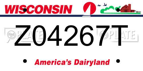 Z04267T Wisconsin License Plate
