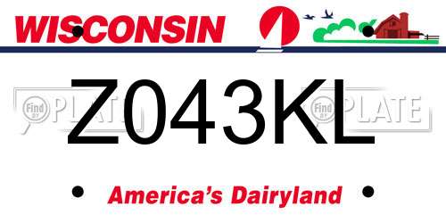 Z043KL Wisconsin License Plate