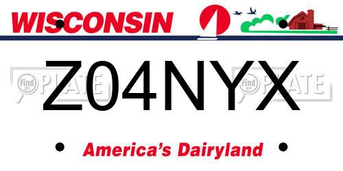 Z04NYX Wisconsin License Plate