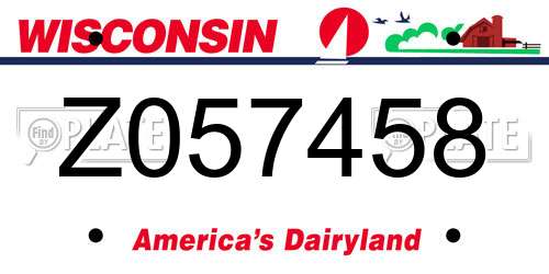 Z057458 Wisconsin License Plate