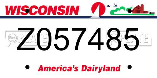 Z057485 Wisconsin License Plate
