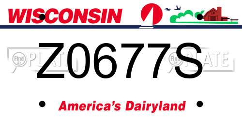 Z0677S Wisconsin License Plate
