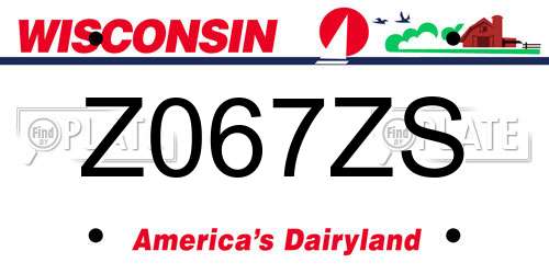 Z067ZS Wisconsin License Plate