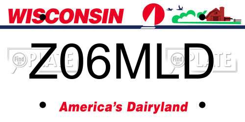 Z06MLD Wisconsin License Plate