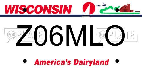 Z06MLO Wisconsin License Plate