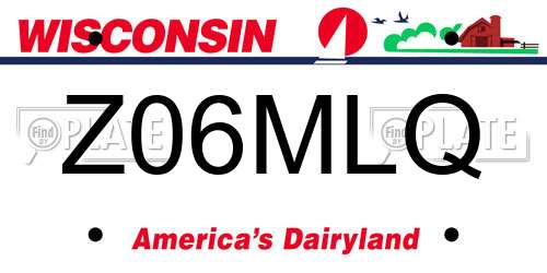 Z06MLQ Wisconsin License Plate